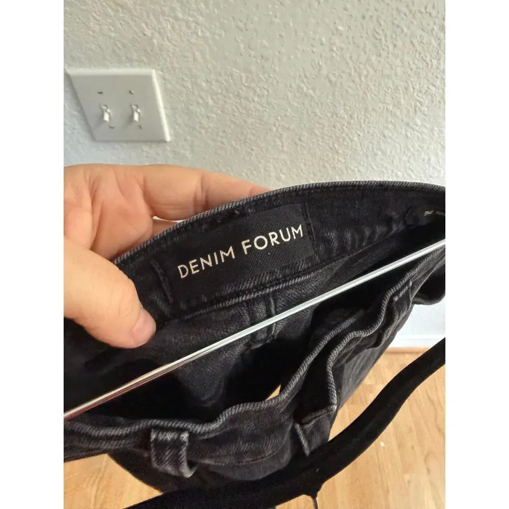 Aritzia Denim Forum Arlo Long Denim Shorts Black Size 28
